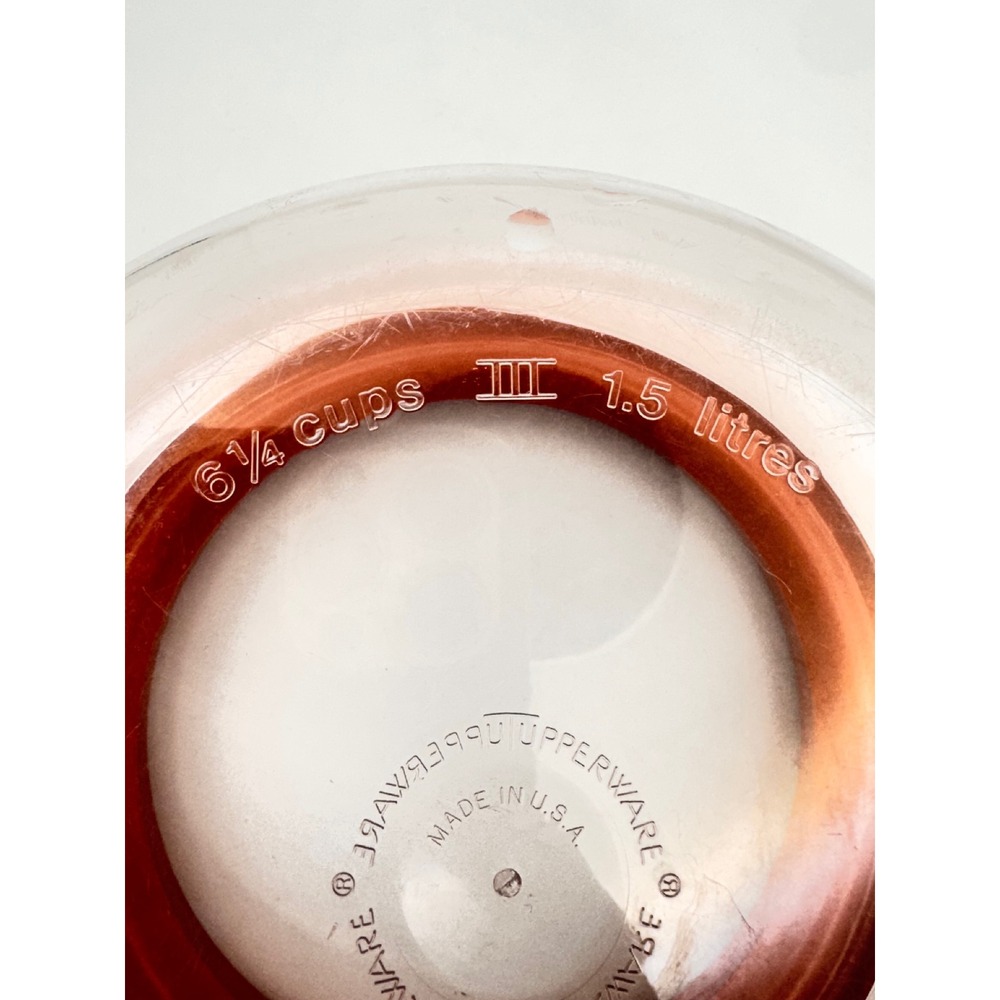 Vintage Tupperware Counterpart Canister Orange Lid Clear 1.5L 6.25 Cup 1330-7 - Picture 6 of 13